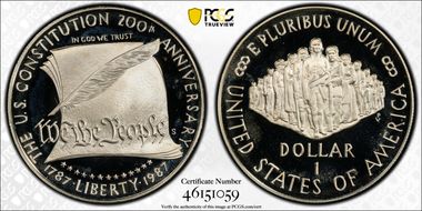 1987-S $1 Constitution PR68DCAM