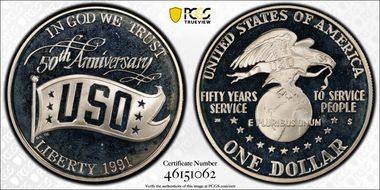 1991-S $1 USO PR68DCAM