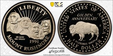1991-S 50C Mount Rushmore PR69DCAM