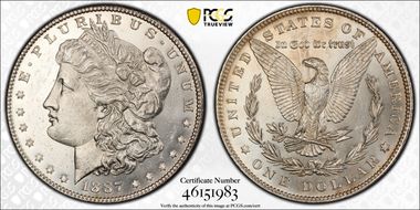 1887 $1 MS61PL