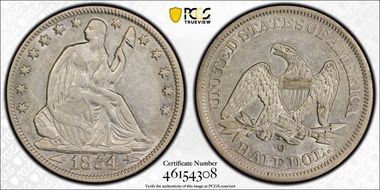 1854-O 50C AU53