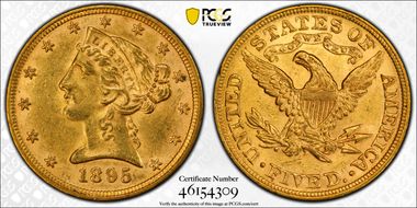1895 $5 MS60