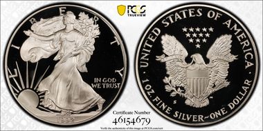 1992-S $1 Silver Eagle PR69DCAM