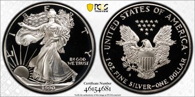 1990-S $1 Silver Eagle PR69DCAM