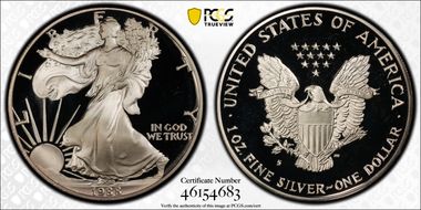 1988-S $1 Silver Eagle PR69DCAM
