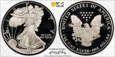 1987-S $1 Silver Eagle PR68DCAM