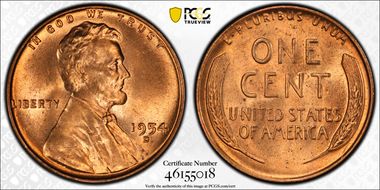 1954-D 1C MS65RD