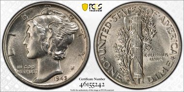 1945-D 10C AU58