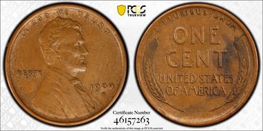 1909-S 1C Lincoln AU55BN