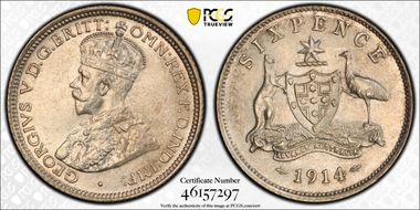 1914 6D KM-25  Ag MS62