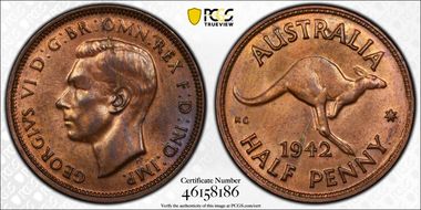 1942(p) 1/2D MS63RB
