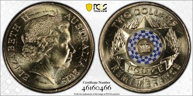 2019 $2 Police Remembrance Colorized MS64