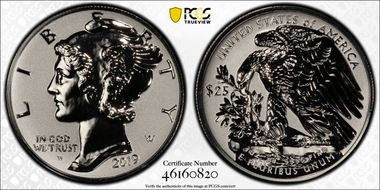 2019-W $25 Palladium, Reverse Proof PR70