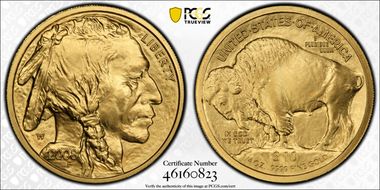 2008-W $10 Burnished American Buffalo .9999 Fine Gold SP70