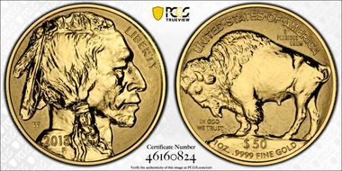 2013-W $50 American Buffalo Rev PR 100th Anniversary .9999 Fine Gold PR69
