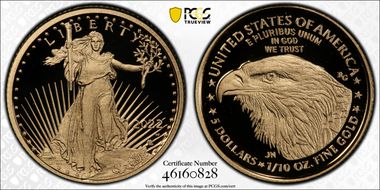2022-W $5 Gold Eagle PR70DCAM