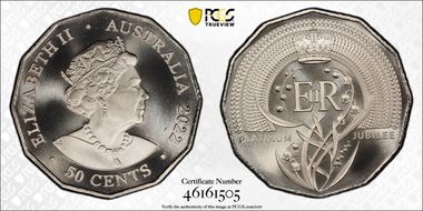 2022 50C Elizabeth II Platinum Jubilee MS69