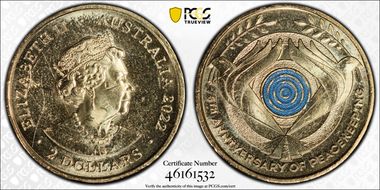 2022 $2 Peacekeeping - Colorized MS63