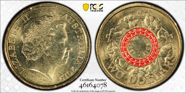 2015 $2 Lest We Forget Colorized MS63