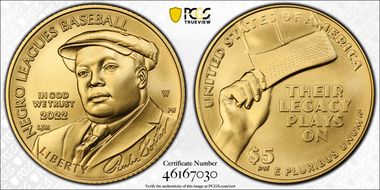 2022-W $5 Negro Leagues Baseball MS69