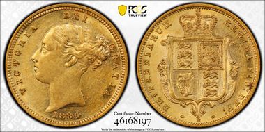 1884-M 1/2 Sov S-3863B AU55