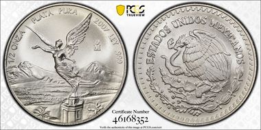 2007-Mo 1/2 oz Libertad Ag MS68