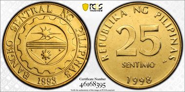 1998 25 Sen MS66