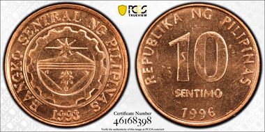 1996 10 Sen MS66RD