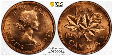 1961 1C MS65RD