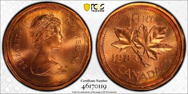 1983 1C Far Beads MS65RD