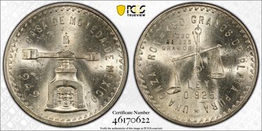 1949-Mo Onza KM-M49a  Ag MS63