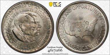 1953 50C Washington-Carver MS66