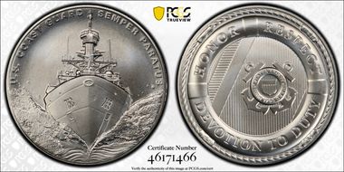 (2022-P) Medal U.S. Coast Guard Matte 1 oz Ag First Strike MS70