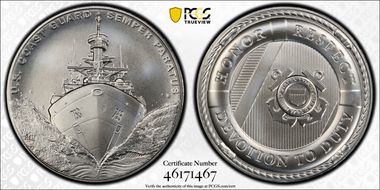 (2022-P) Medal U.S. Coast Guard Matte 1 oz Ag First Strike MS70