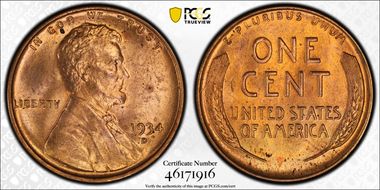 1934-D 1C MS63RD