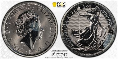 2022 £2 Britannia Ag MS67