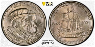 1924 50C Huguenot MS66