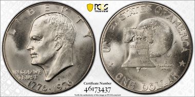 1976-S $1 Silver MS66
