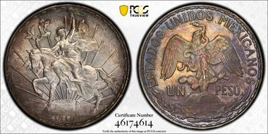 1910 Peso Caballito KM-453  Ag N1