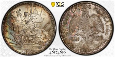 1912 Peso Caballito KM-453  Ag MS63