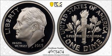 2009-S 10C Silver PR70DCAM