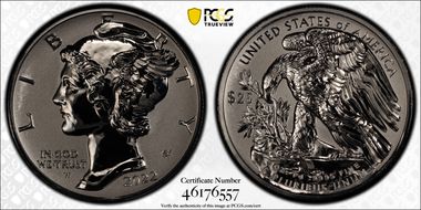 2022-W $25 Palladium, Reverse Proof First Strike PR70