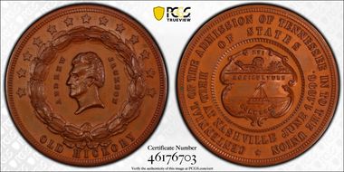 1896-1897 Medal HK-275 Bronze Andrew Jackson Dollar MS63BN