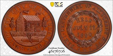 1890 Medal HK-617 Bronze Allegheny City Semi Centennial MS64BN