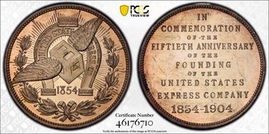 1904 SC$1 HK-736a Silver U.S. Express Co., 50th Ann. MS62