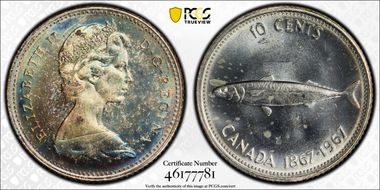 1967 10C 0.800 Ag MS65