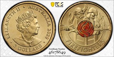 2020 $2 Firefighters Colorized MS65