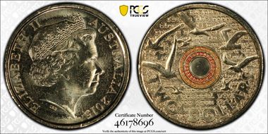 2015 $2 Remembrance Day Colorized In Flanders Fields MS65