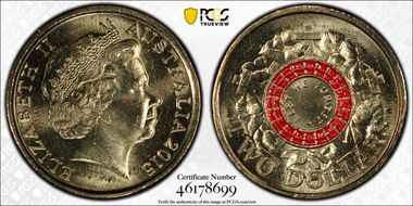 2015 $2 Lest We Forget Colorized MS66