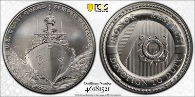 (2022-P) Medal U.S. Coast Guard Matte 1 oz Ag First Strike MS70